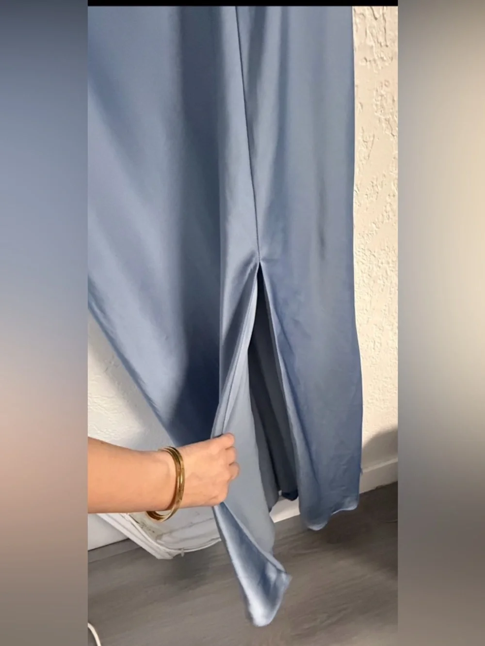 Birdy Grey Dusty Blue Satin Maxi Dress - Size M - Formal/Bridesmaid - Picture 7 of 11